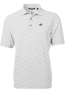 Cutter and Buck Montana State Bobcats Mens Grey Virtue Eco Pique Botanical Short Sleeve Polo
