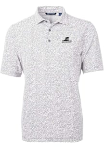 Cutter and Buck Providence Friars Mens Grey Virtue Eco Pique Botanical Short Sleeve Polo