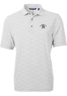 Cutter and Buck San Jose State Spartans Mens Grey Virtue Eco Pique Botanical Short Sleeve Polo