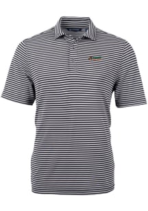 Cutter and Buck Florida A&amp;M Rattlers Mens Black Virtue Eco Pique Stripe Short Sleeve Polo