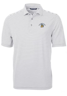 Cutter and Buck San Jose State Spartans Mens Grey Virtue Eco Pique Stripe Short Sleeve Polo