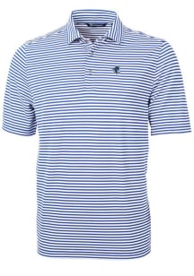 Cutter and Buck Seton Hall Pirates Mens Blue Virtue Eco Pique Stripe Short Sleeve Polo