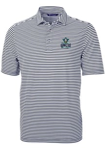 Cutter and Buck UNCW Seahawks Mens Navy Blue Virtue Eco Pique Stripe Short Sleeve Polo