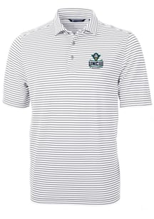 Cutter and Buck UNCW Seahawks Mens Grey Virtue Eco Pique Stripe Short Sleeve Polo