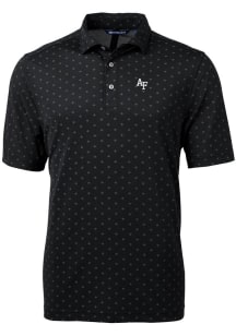 Cutter and Buck Air Force Mens Black Virtue Eco Pique Tile Short Sleeve Polo