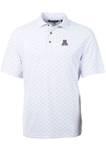 Cutter and Buck Arizona Wildcats Mens White Virtue Eco Pique Tile Short Sleeve Polo