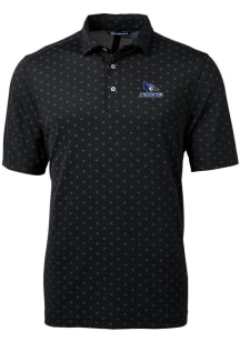 Cutter and Buck Creighton Bluejays Mens Black Virtue Eco Pique Tile Short Sleeve Polo