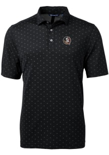 Cutter and Buck Florida State Seminoles Mens Black Virtue Eco Pique Tile Short Sleeve Polo