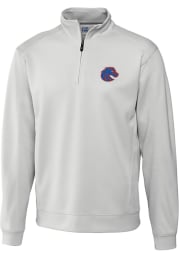 Cutter and Buck Boise State Broncos Mens White Edge Long Sleeve 1/4 Zip Pullover