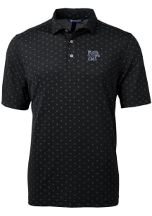 Cutter and Buck Memphis Tigers Mens Black Virtue Eco Pique Tile Short Sleeve Polo