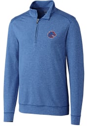 Cutter and Buck Boise State Broncos Mens Blue Shoreline Long Sleeve 1/4 Zip Pullover