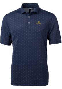 Cutter and Buck Notre Dame Fighting Irish Mens Navy Blue Virtue Eco Pique Tile Short Sleeve Polo