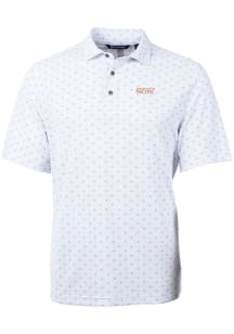 Cutter and Buck Pacific Tigers Mens White Virtue Eco Pique Tile Short Sleeve Polo