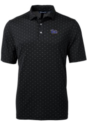 Cutter and Buck Pitt Panthers Mens Black Virtue Eco Pique Tile Short Sleeve Polo