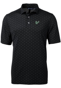 Cutter and Buck South Florida Bulls Mens Black Virtue Eco Pique Tile Short Sleeve Polo