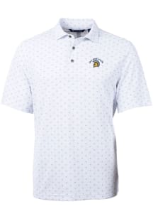 Cutter and Buck San Jose State Spartans Mens White Virtue Eco Pique Tile Short Sleeve Polo