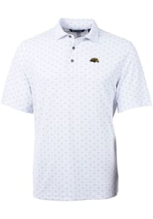 Cutter and Buck Southern Mississippi Golden Eagles Mens White Virtue Eco Pique Tile Short Sleeve..