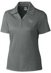 Cutter and Buck UCF Knights Womens Grey Drytec Genre Textured Short Sleeve Polo Shirt