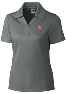 Cutter and Buck Houston Cougars Womens Grey Drytec Genre Textured Short Sleeve Polo Shirt