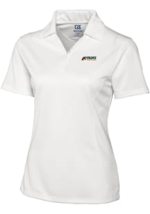 Cutter and Buck Florida A&amp;M Rattlers Womens White Drytec Genre Textured Short Sleeve Polo Shirt