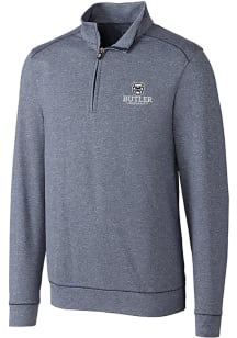 Cutter and Buck Butler Bulldogs Mens Navy Blue Shoreline Long Sleeve 1/4 Zip Pullover