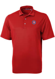 Cutter and Buck Chicago Cubs Mens Red Virtue Short Sleeve Polo