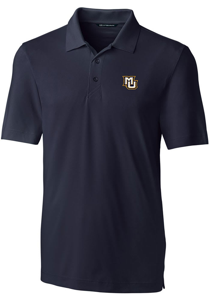 Cutter and Buck Marquette Golden Eagles Mens Navy Blue Forge Short Sleeve Polo