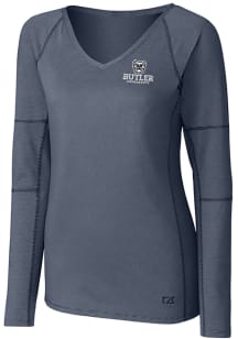 Cutter and Buck Butler Bulldogs Womens Navy Blue Victory Long Sleeve T-Shirt