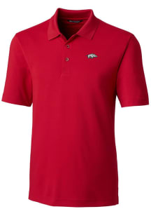 Cutter and Buck Arkansas Razorbacks Mens Red Forge Short Sleeve Polo