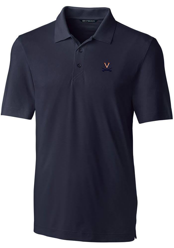 Cutter and Buck Virginia Cavaliers Mens Navy Blue Forge Short Sleeve Polo