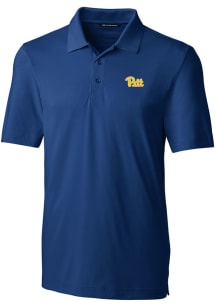 Cutter and Buck Pitt Panthers Mens Blue Forge Short Sleeve Polo