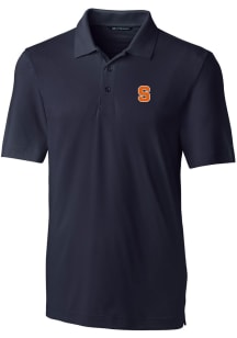 Cutter and Buck Syracuse Orange Mens Navy Blue Forge Short Sleeve Polo