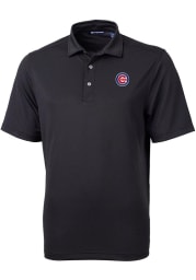Cutter and Buck Chicago Cubs Mens Black Virtue Short Sleeve Polo