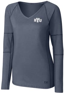Cutter and Buck BYU Cougars Womens Navy Blue Victory Long Sleeve T-Shirt