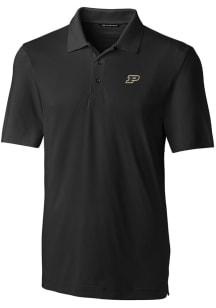 Mens Purdue Boilermakers Black Cutter and Buck Forge Short Sleeve Polo Shirt