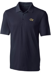 Cutter and Buck GA Tech Yellow Jackets Mens Navy Blue Forge Short Sleeve Polo
