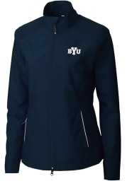 Cutter and Buck BYU Cougars Womens Navy Blue Beacon Light Weight Jacket