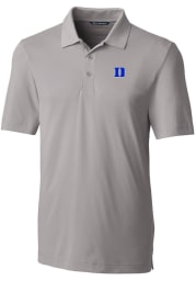 Cutter and Buck Duke Blue Devils Mens Grey Forge Short Sleeve Polo