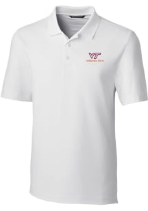 Cutter and Buck Virginia Tech Hokies Mens White Forge Short Sleeve Polo