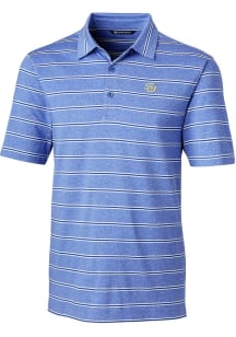 Cutter and Buck Southern University Jaguars Mens Blue Forge Heathered Stripe Short Sleeve Polo