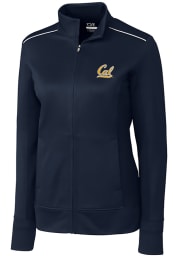 Cutter and Buck Cal Golden Bears Womens Navy Blue Ridge Long Sleeve Full Zip Jacket