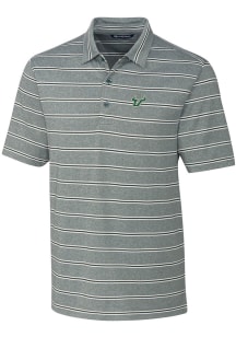 Cutter and Buck South Florida Bulls Mens Green Forge Heathered Stripe Short Sleeve Polo
