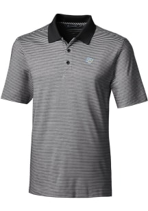 Cutter and Buck Southern University Jaguars Mens Black Forge Tonal Stripe Short Sleeve Polo