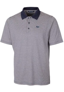 Cutter and Buck Jackson State Tigers Mens Navy Blue Forge Tonal Stripe Short Sleeve Polo