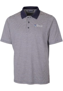 Cutter and Buck Pennsylvania Quakers Mens Navy Blue Forge Tonal Stripe Short Sleeve Polo