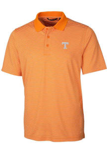 Cutter and Buck Tennessee Volunteers Mens Orange Forge Tonal Stripe Short Sleeve Polo