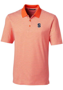 Cutter and Buck Syracuse Orange Mens Orange Forge Tonal Stripe Short Sleeve Polo