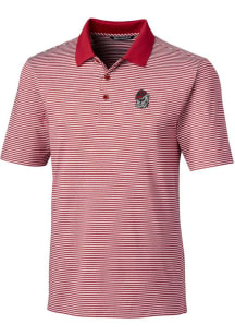 Cutter and Buck Georgia Bulldogs Mens Red Forge Tonal Stripe Short Sleeve Polo