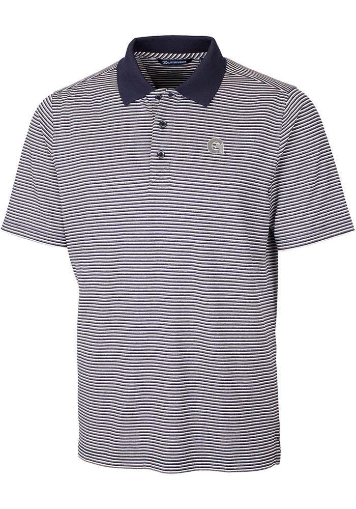 Cutter and Buck Georgetown Hoyas Mens Navy Blue Forge Tonal Stripe Short Sleeve Polo