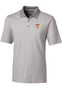 Cutter and Buck Tennessee Volunteers Mens Grey Forge Tonal Stripe Short Sleeve Polo